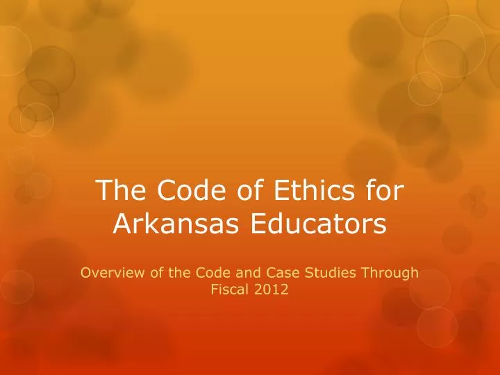 the code of ethics for arkansas educators