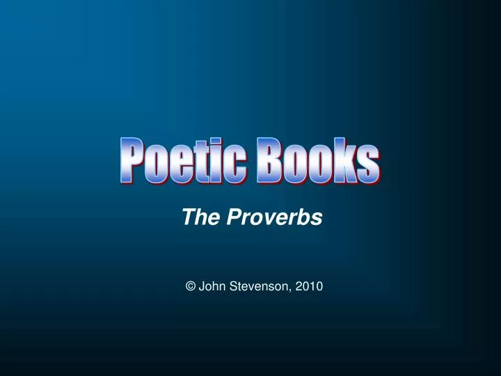 the proverbs