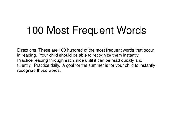100 most frequent words