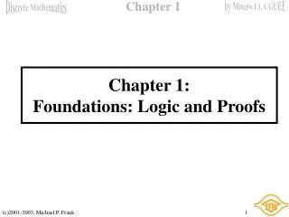Chapter 1: Foundations: Logic and Proofs