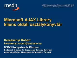 Microsoft AJAX Library kliens oldali osztálykönyvtár