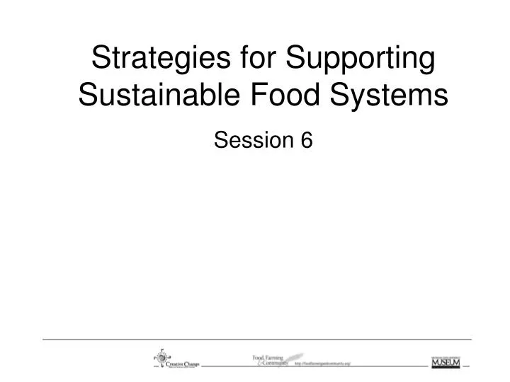 strategies for supporting sustainable food systems