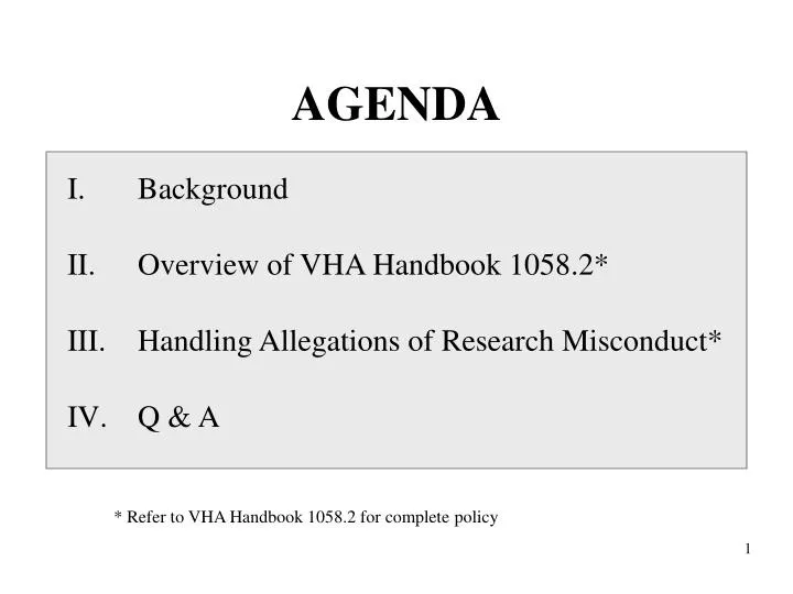 agenda