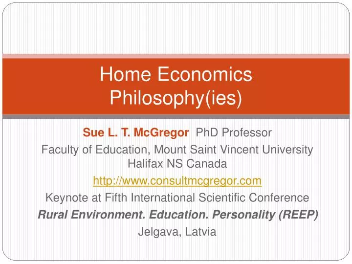 home economics philosophy ies