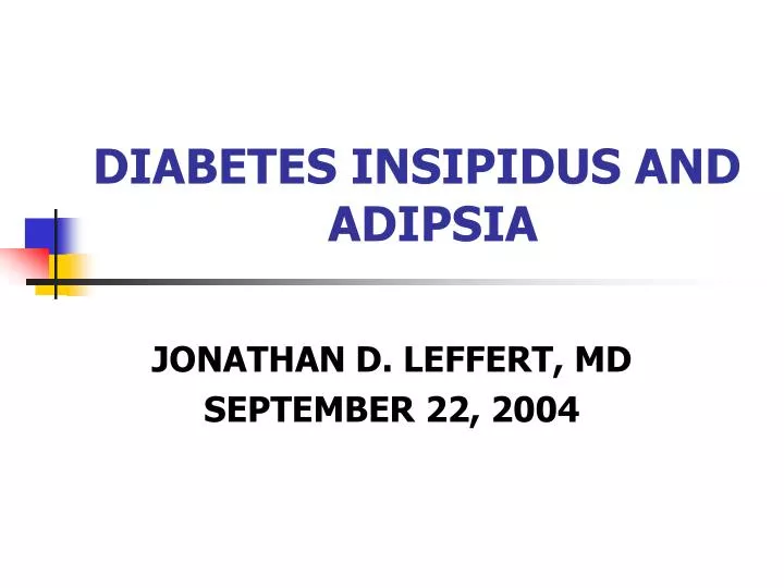 diabetes insipidus and adipsia