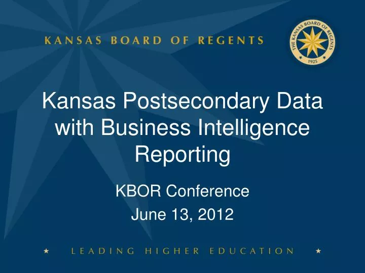 kansas postsecondary data with business intelligence reporting
