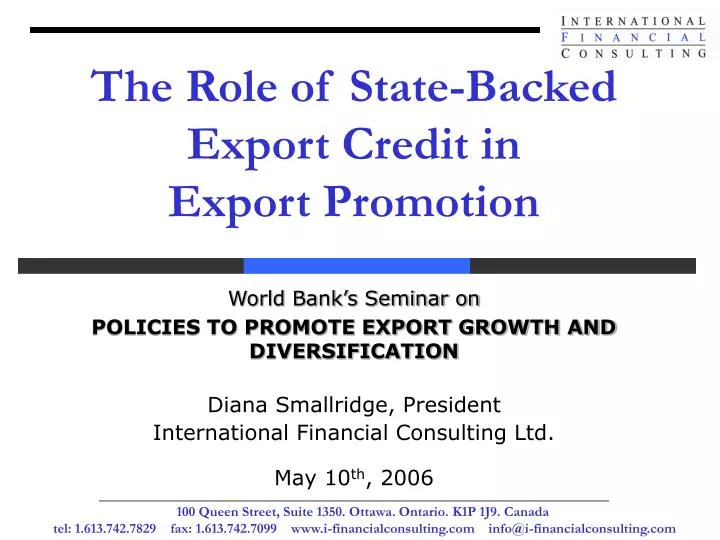 the role of state backed export credit in export promotion