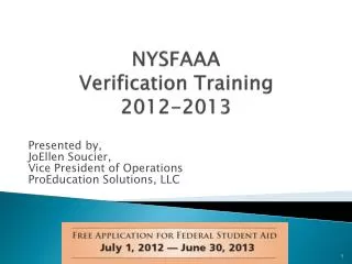 NYSFAAA Verification Training 2012-2013