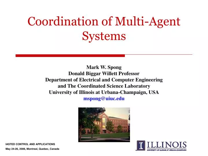 coordination of multi agent systems
