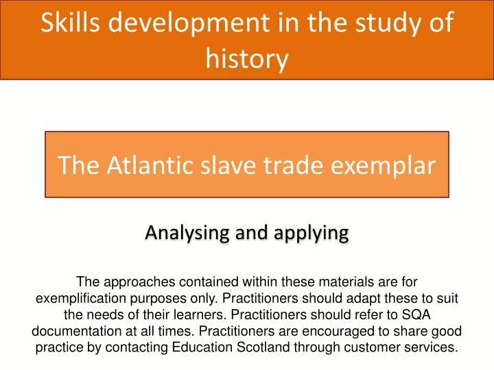 skills development in the study of history