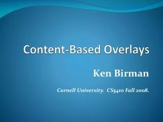 Content-Based Overlays