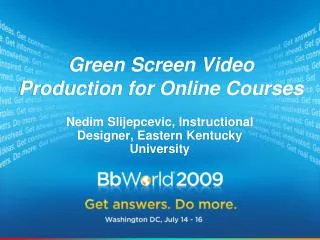 Green Screen Video Production for Online Courses