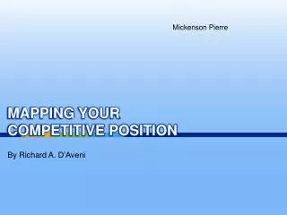 Mapping Your Competitive Position