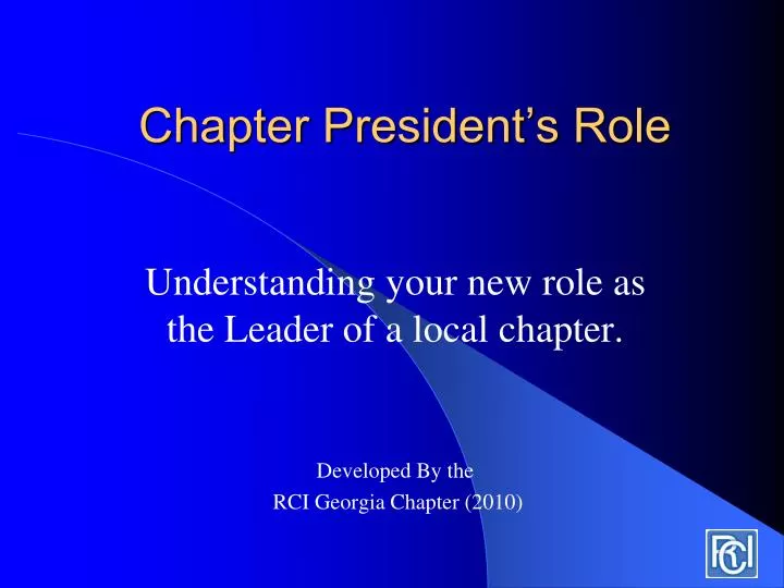 chapter president s role