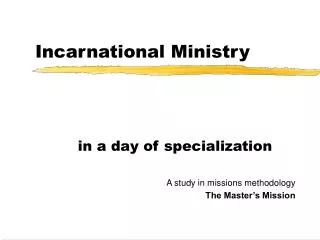 Incarnational Ministry