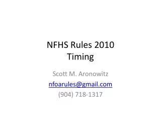 NFHS Rules 2010 Timing