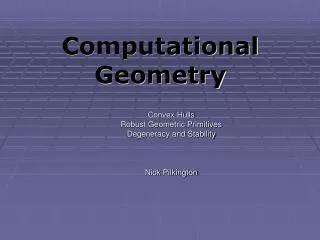 Computational Geometry