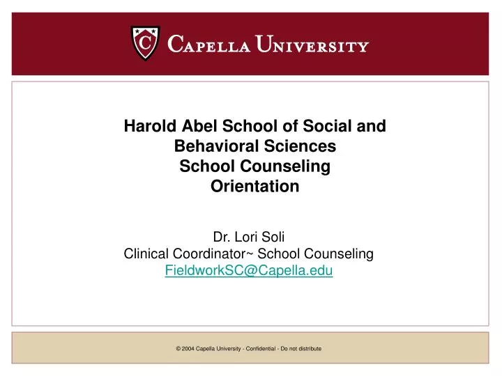 harold abel school of social and behavioral sciences school counseling orientation