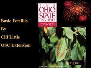 Basic Fertility By Clif Little OSU Extension