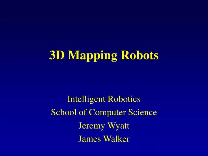 3d mapping robots