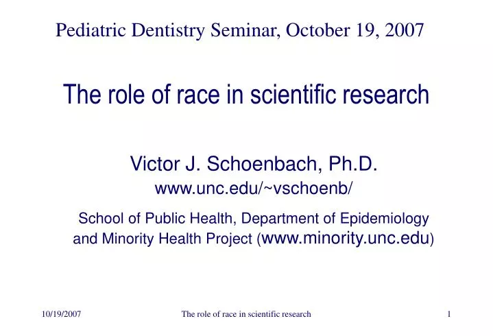 the role of race in scientific research