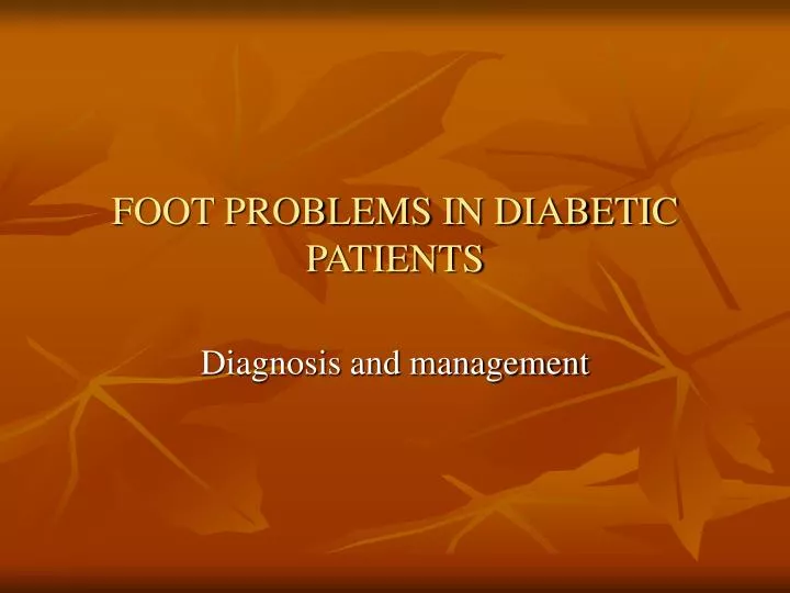 foot problems in diabetic patients