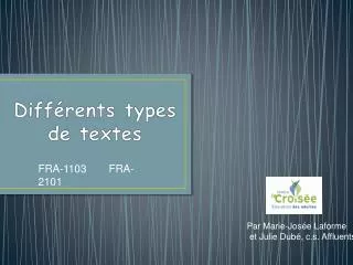 diff rents types de textes