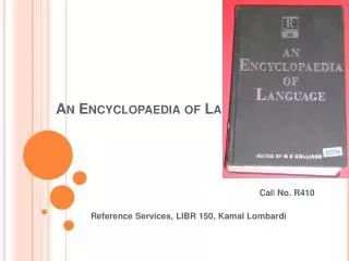 An Encyclopaedia of Language