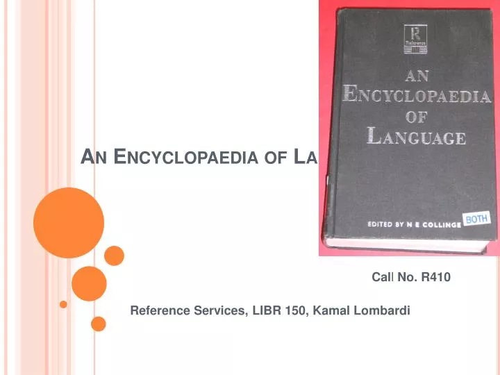 an encyclopaedia of language