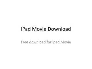 ipad movie download
