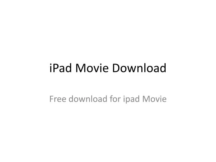 ipad movie download
