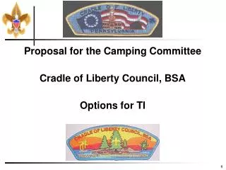 Proposal for the Camping Committee Cradle of Liberty Council, BSA Options for TI