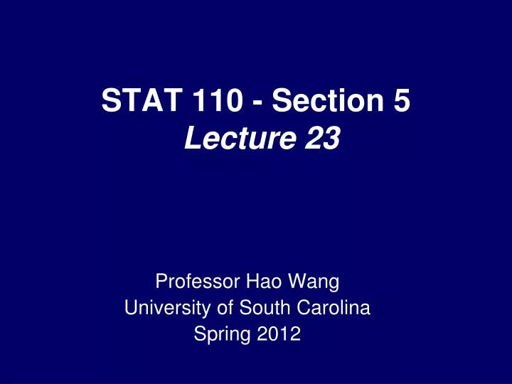 stat 110 section 5 lecture 23