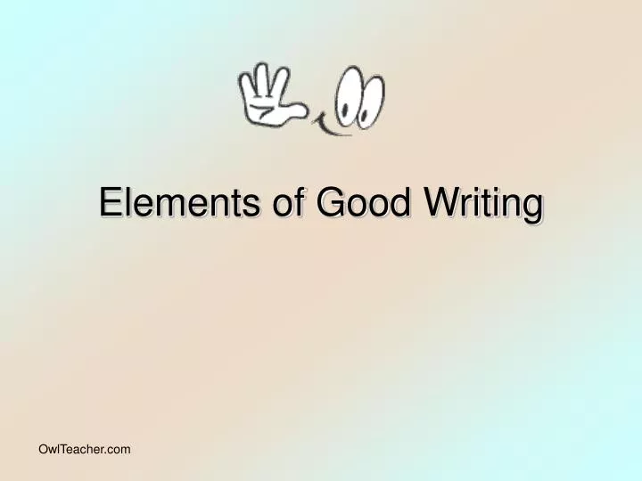 elements of good writing