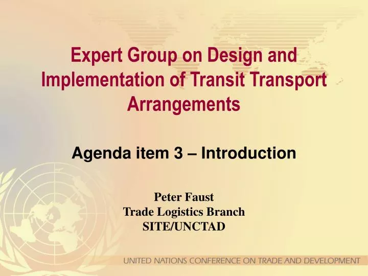 expert group on design and implementation of transit transport arrangements