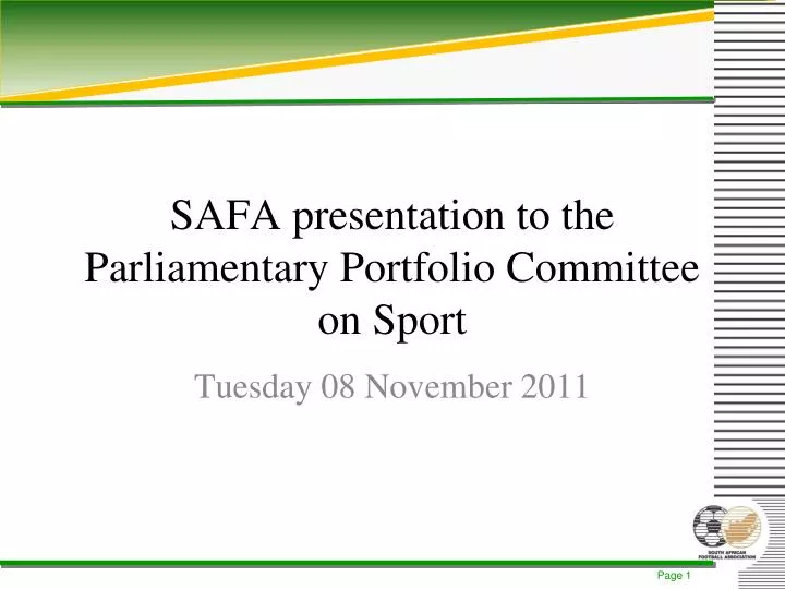 safa presentation to the parliamentary portfolio committee on sport