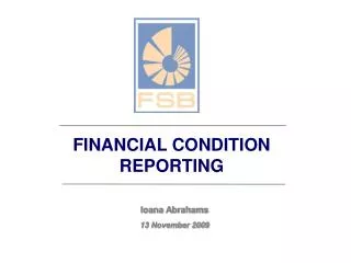 FINANCIAL CONDITION REPORTING