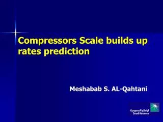 Compressors Scale builds up rates prediction