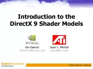 Introduction to the DirectX 9 Shader Models