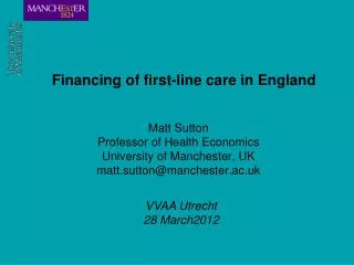 Financing of first-line care in England
