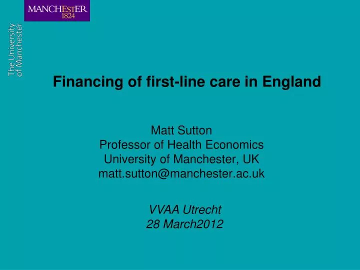 financing of first line care in england