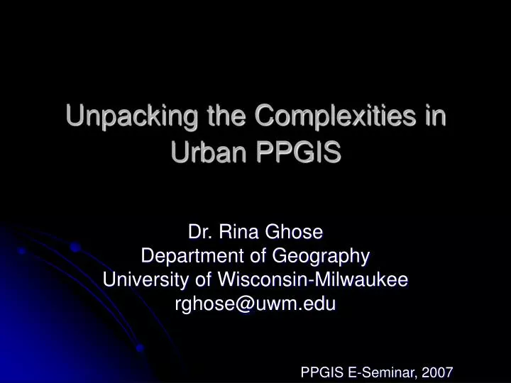 unpacking the complexities in urban ppgis