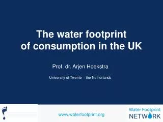 The water footprint of consumption in the UK
