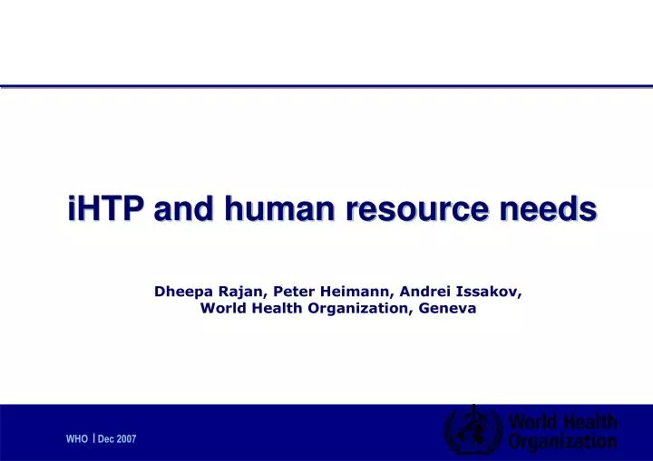 ihtp and human resource needs