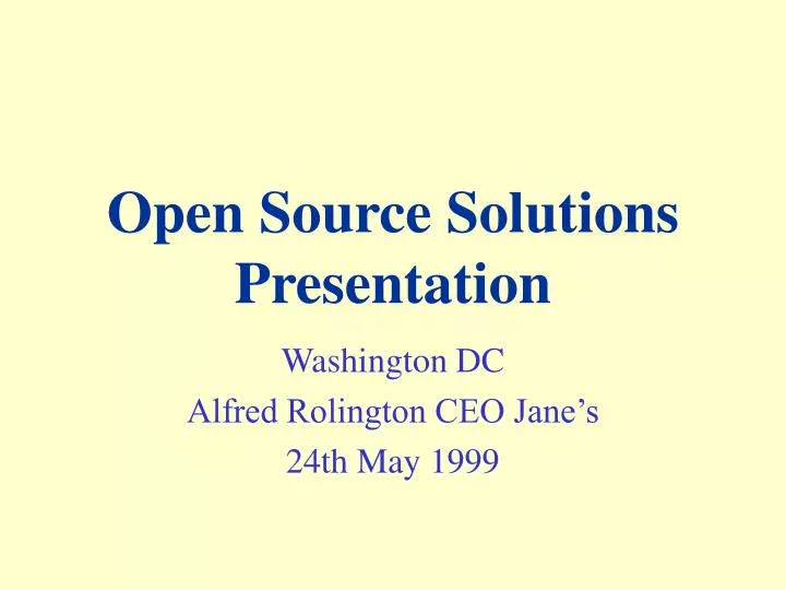 open source solutions presentation