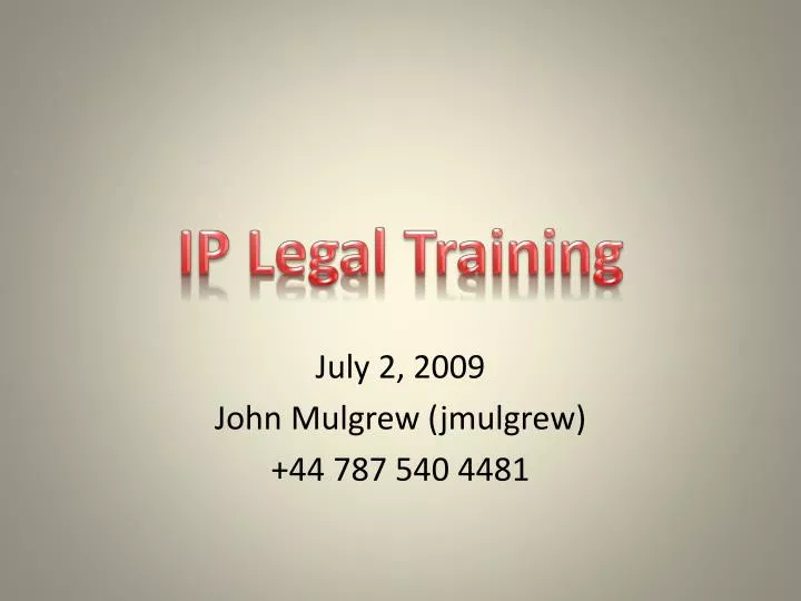 ip legal training