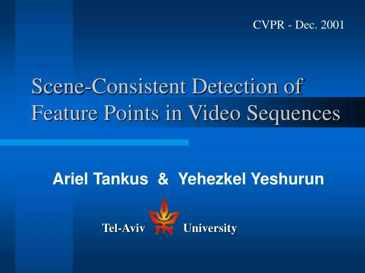 scene consistent detection of feature points in video sequences