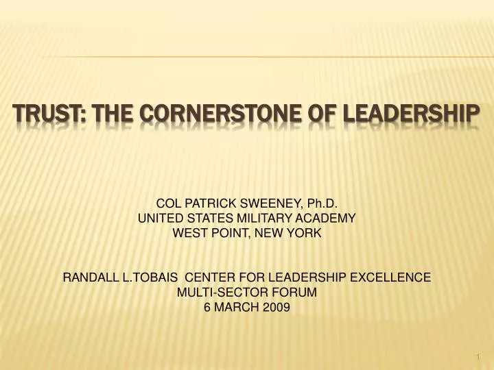 trust the cornerstone of leadership