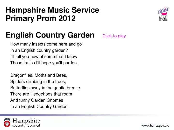 hampshire music service primary prom 2012 english country garden