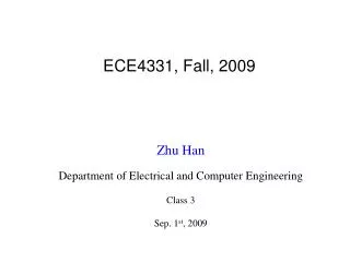 ECE4331, Fall, 2009